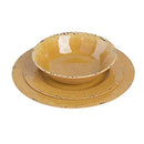 Gibson Home Mauna Melamine Plastic Dinnerware Set, Service for 4 (12pc), Golden Yellow