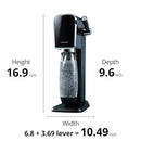 SodaStream Art Sparkling Water Maker (White) with CO2 and Dishwasher Safe Bottle
