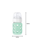 Lifefactory 8-Ounce Wide Neck Glass Baby Bottle with Protective Silicone Sleeve and Sippy Spout, Mint (LG2251WMI4)