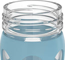 Lifefactory 22-Ounce Glass Water Bottle with Active Flip Cap and Protective Silicone Sleeve, Denim