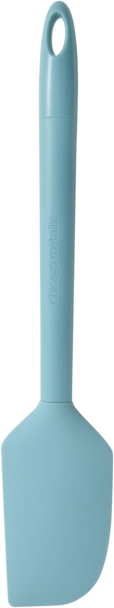 aqua silicone spatula on a white background