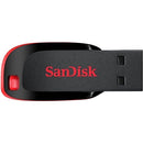 An ultra-compact black and red SanDisk Cruzer Blade USB 2.0 flash drive.
