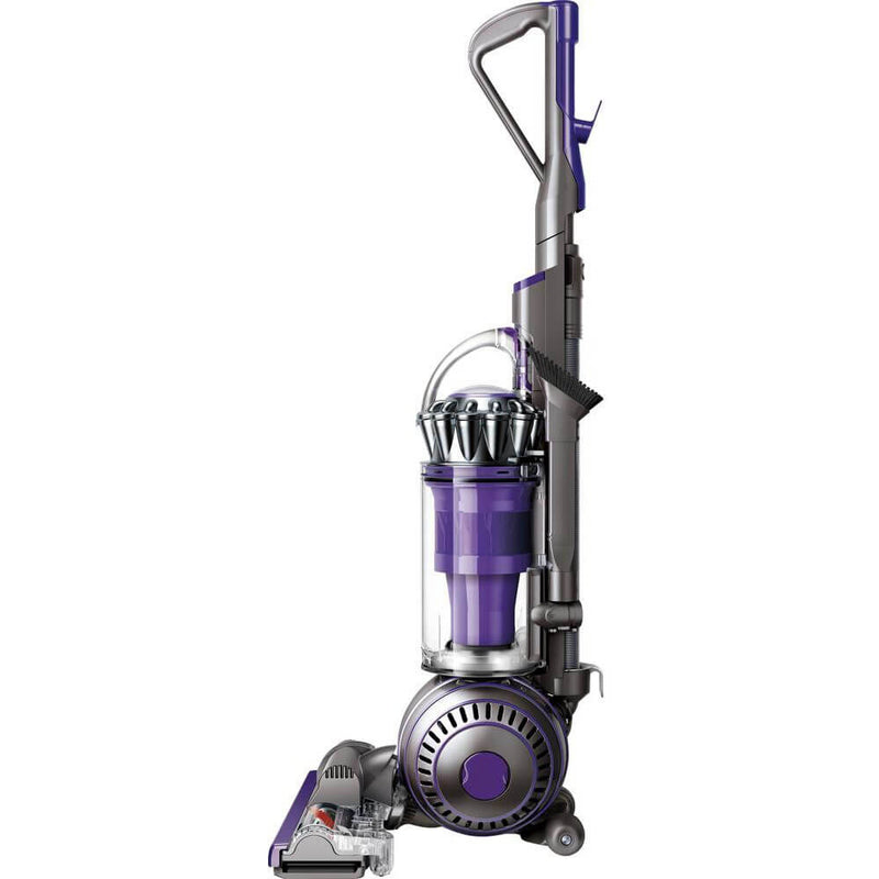 Side view of the Dyson vacuum showing ergonomic handle and ball mechanism.