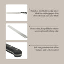 Martha Stewart Carverton 10" Hollow Edge Slicer Knife, High Carbon Stainless Steel Kitchen Knives w/Black Triple Riveted Handle