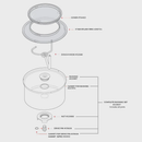 Exploded diagram of Bosch bottom drive bowl assembly with labeled parts
