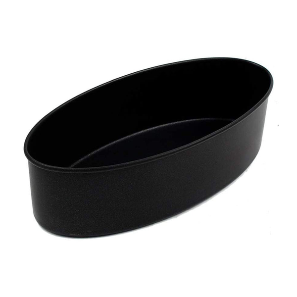Heavy-duty non-stick black oval challah baking pan