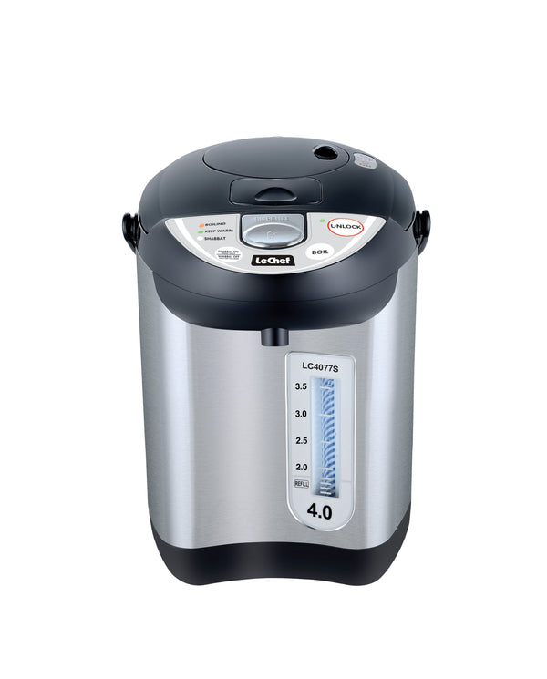 Stainless steel Le Chef hot water urn with digital controls