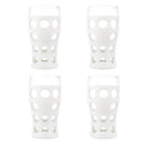 Lifefactory 20-Ounce BPA-Free Indoor and Outdoor Glassware 4-Pack with Protective Silicone Sleeve, Optic White