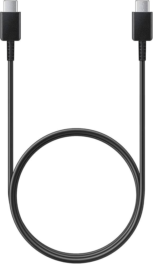 Black USB-C to USB-C cable with 3-foot length