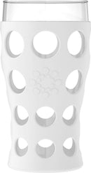 Lifefactory 20-Ounce BPA-Free Indoor and Outdoor Glassware 4-Pack with Protective Silicone Sleeve, Optic White