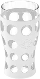 Lifefactory 20-Ounce BPA-Free Indoor and Outdoor Glassware 4-Pack with Protective Silicone Sleeve, Optic White