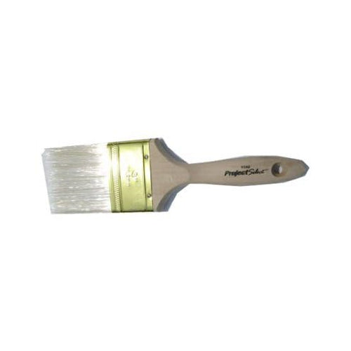 4-inch paintbrush with a natural wooden handle, light green metal ferrule, and white synthetic bristles, designed for broad surface coverage.