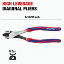 Measurement and weight graphic of the 8-inch high leverage diagonal pliers