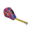 Angled view of a WorkPro 3M measuring tape with blade extended, highlighting the compact, ergonomic design.