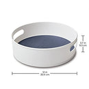 Copco Non-Skid Pantry Cabinet Kitchen Refrigerator Storage Turntable, 12-Inch, White and Blue