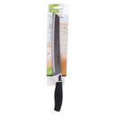 Luciano 8-inch serrated bread knife with black soft-grip handle in retail packaging