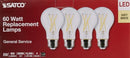 Satco red packaging for 4-pack of 60W replacement LED bulbs