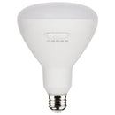 Large BR40-shaped LED bulb with matte white finish and medium screw base