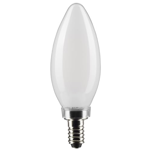 Frosted blunt tip LED chandelier bulb with visible E12 base
