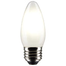 Frosted medium base LED bulb with blunt tip and warm soft glow