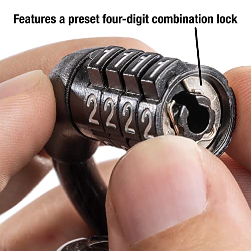 Master Lock Bike Lock Cable with Combination Black, 8143D