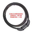 Master Lock 8119DPF 5' Long x 3/8" Diameter Set Your Own Combination Cable Bike Lock