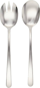 Two-piece stainless steel server set with one spoon and one fork, both with elegant straight handles