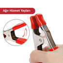 Hand using clamp, highlighting heavy-duty spring mechanism