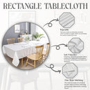A stylish rectangle tablecloth displayed on a dining table, featuring fold details, soft fabric, and fine hem stitching.