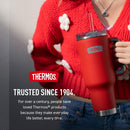 THERMOS Stainless Steel Cup Holder Mug - 40 Ounce, Glacier - Insulated Tumbler with Lid and Straw, Plus Leak-Resistant Slide Lock