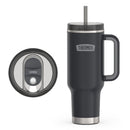 THERMOS Stainless Steel Cup Holder Mug - 40 Ounce, Granite - Insulated Tumbler with Lid and Straw, Plus Leak-Resistant Slide Lock