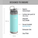 THERMOS ICON SERIES, Stainless Steel Water Bottle with Spout - 24 Ounce, Sea Green - Vacuum Insulated Water Bottle with Lid