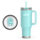 THERMOS Stainless Steel Cup Holder Mug - 40 Ounce, Sea Green - Insulated Tumbler with Lid and Straw, Plus Leak-Resistant Slide Lock