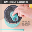 THERMOS Stainless Steel Cup Holder Mug - 40 Ounce, Sea Green - Insulated Tumbler with Lid and Straw, Plus Leak-Resistant Slide Lock