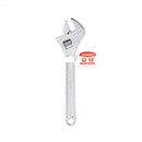 8-inch chrome adjustable wrench with laser-etched measurement markings and ergonomic handle, shown on white background with packaging label