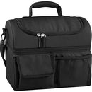 Black Thermos Lunch Lugger Cooler with top handle and front pockets