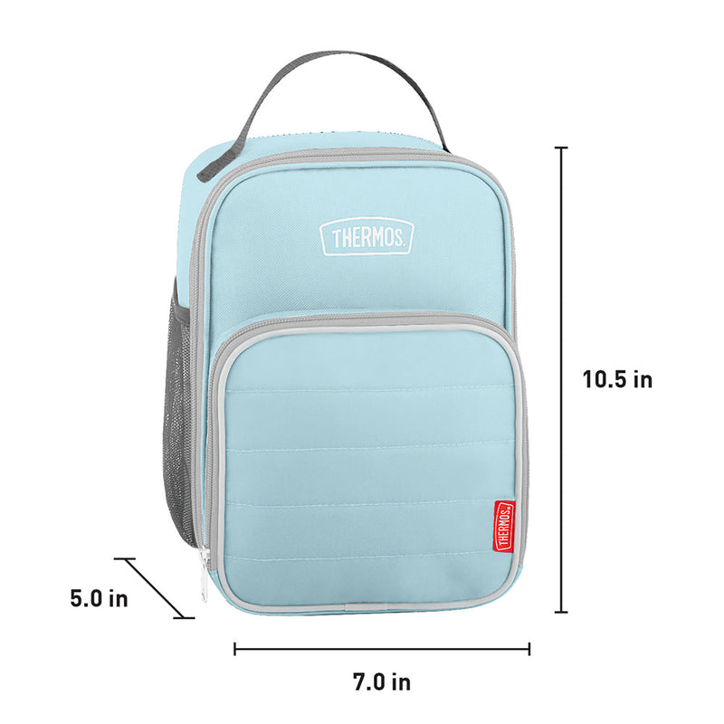 Thermos Glacier lunch box with dimensions labeled in inches
