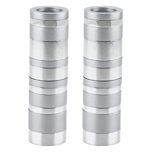 Pair of 4-inch silver aluminum candlestick holders with sleek modern design for Shabbat candle lighting