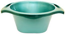 Bright green plastic wash bowl with wide 15-inch diameter and durable plastic finish