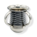 Stainless steel washing cup with wavy stripe design and dual handles