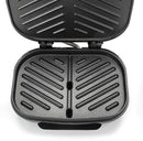 Open Dominion grill with dual non-stick ridged plates