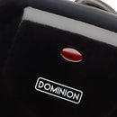 Close-up of Dominion logo and power indicator light