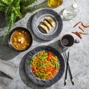 Gibson Dragonstone 16 pc Dinnerware Set Grey Stoneware, Gray -