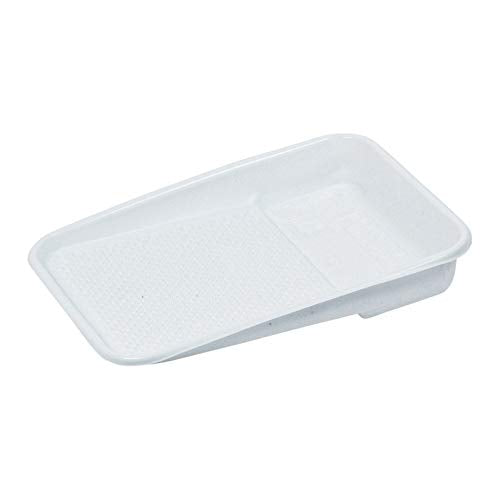 Small white rectangular plastic drip tray with raised edges