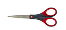 Flat profile of closed scissors showing compact length