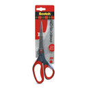 Scotch 8-inch precision scissors in retail packaging with red and black handles