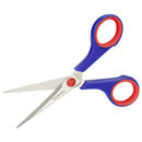 Blue and red WorkPro scissors with stainless steel blades