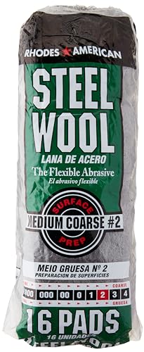 Front view of Rhodes American Steel Wool #0000 pack with yellow label