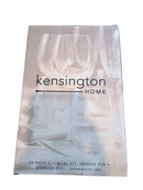 Back view of Kensington Home flatware packaging with lifestyle branding