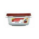 Rubbermaid 1.25 cup square food storage container with chili red lid and Easy Find design